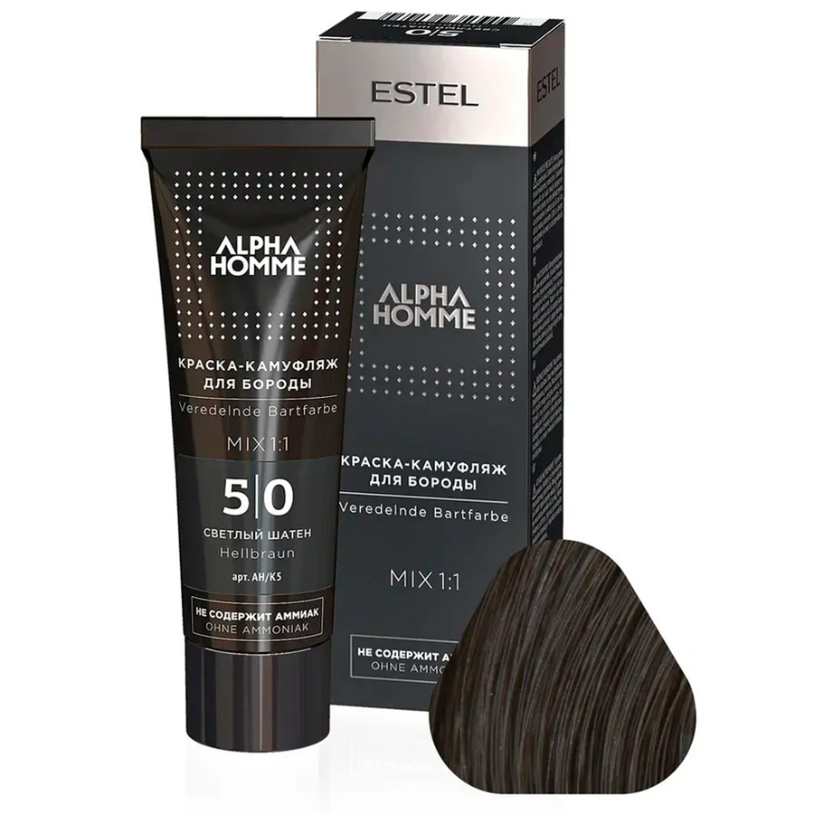 Краска-камуфляж для бороды ALPHA HOMME 50 - светлый шатен ESTEL 40 мл 349₽