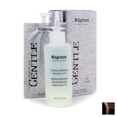 Гель-краска для волос без аммиака, 4-коричневый Gentlemen Kapous, 40 мл+40 мл
