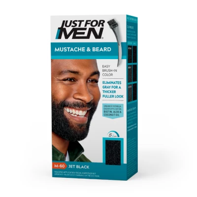 Just for men  - краска для бороды Jet Black m60 в комплекте с кисточкой