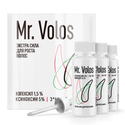 Mr. Volos 5% - 3 флакона (коробка) + оригинальная пипетка