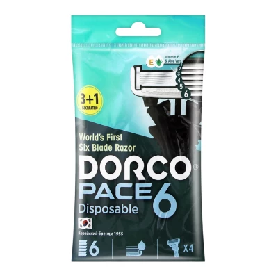 Станок для бритья одноразовый Pace 6 Dorco - 4 шт