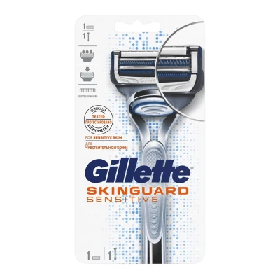 Бритвенный станок Fusion Skinguard Sensitive Gillette + 1 сменная кассета