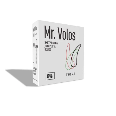 Mr. Volos 5% - 3 флакона (коробка) + оригинальная пипетка - фото 2