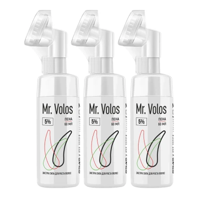 Пена для стимуляции роста волос Mr. Volos 5% - 3 флакона