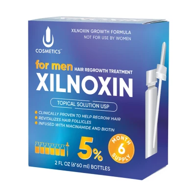 Лосьон для роста волос Ксилноксин XILNOXIN 5%, 6 флаконов + оригинальная пипетка